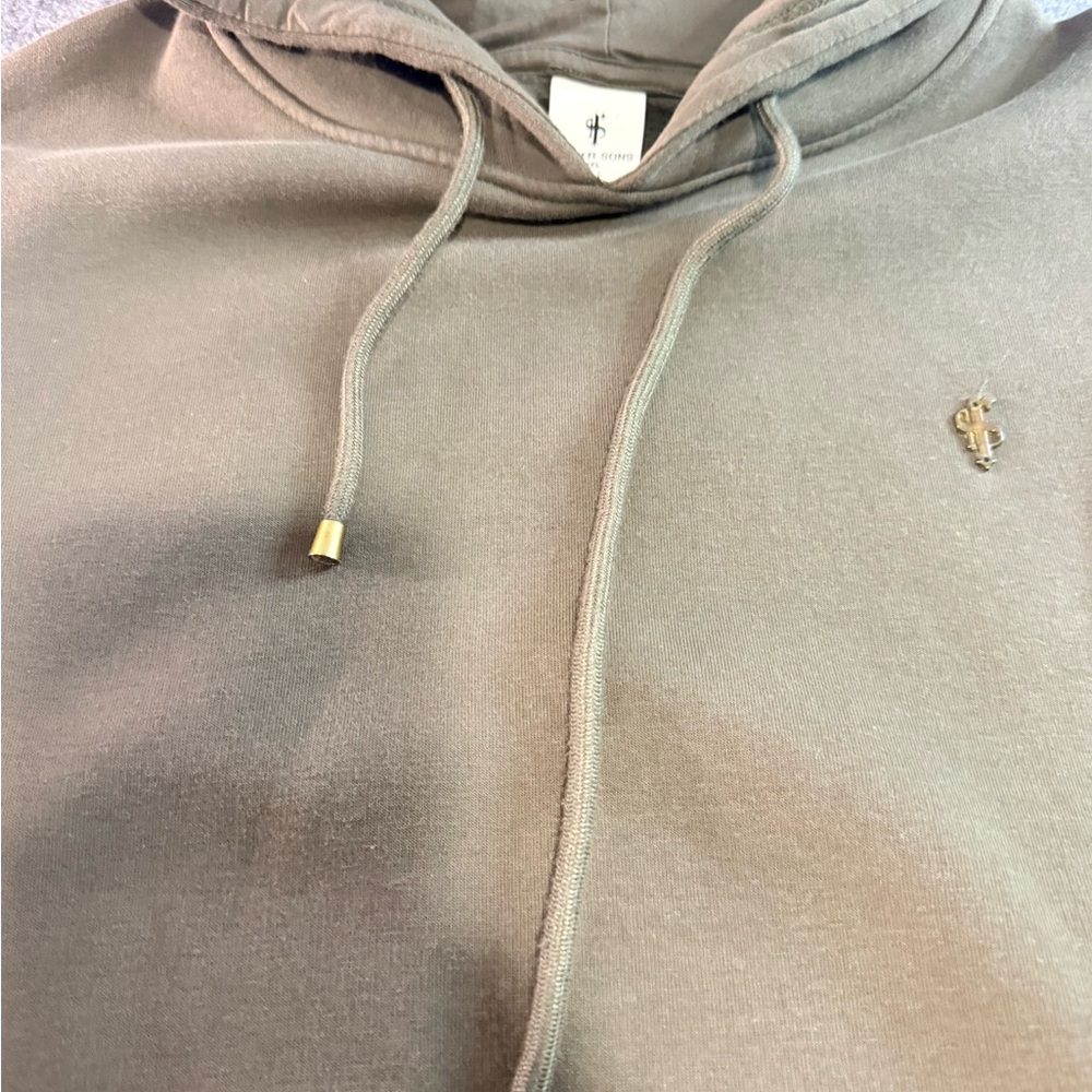 Men's Olive Crewneck Sweater - Picture 4 of 8
